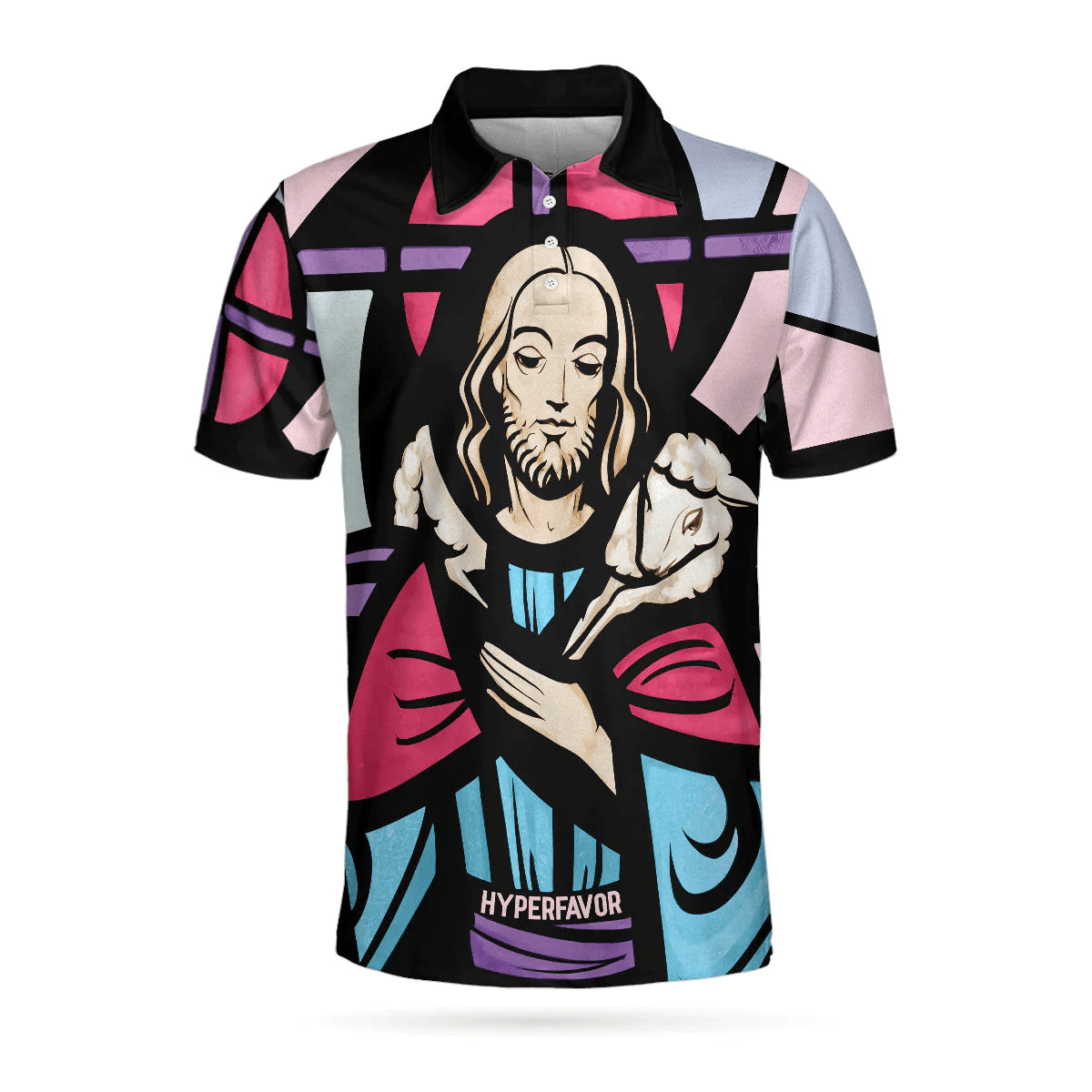 Mens & Womens Good Shepherd Jesus Christ Short Sleeve Polo Shirt, Jesus Polo Shirt, Best Christian Shirt For Men
