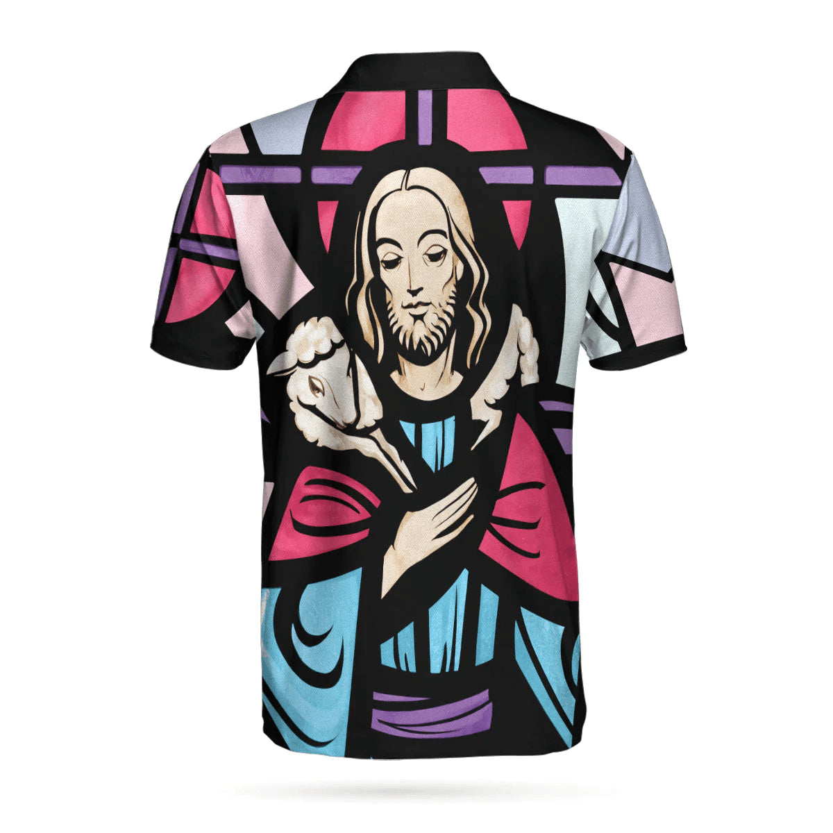 Mens & Womens Good Shepherd Jesus Christ Short Sleeve Polo Shirt, Jesus Polo Shirt, Best Christian Shirt For Men