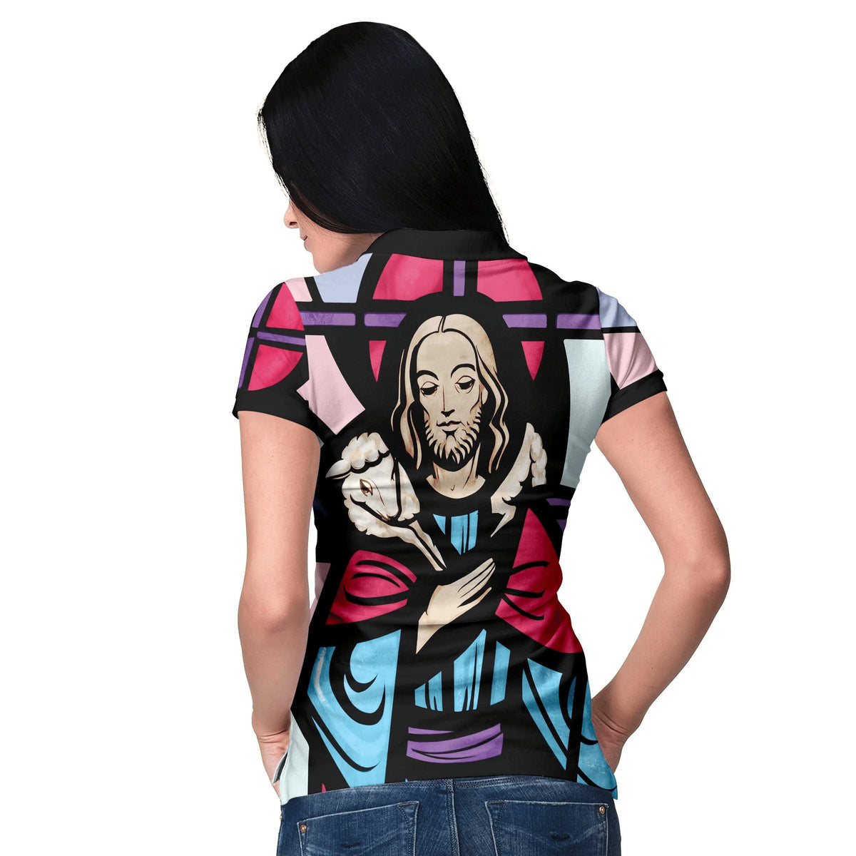 Mens & Womens Good Shepherd Jesus Christ Short Sleeve Polo Shirt, Jesus Polo Shirt, Best Christian Shirt For Men