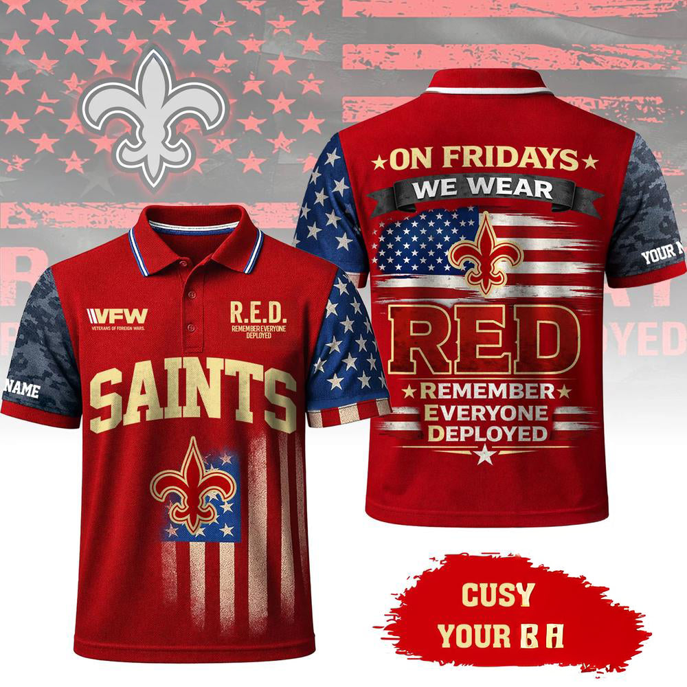New Orleans Saints 2026 NFL Red Friday Limited Edition Polo Shirt