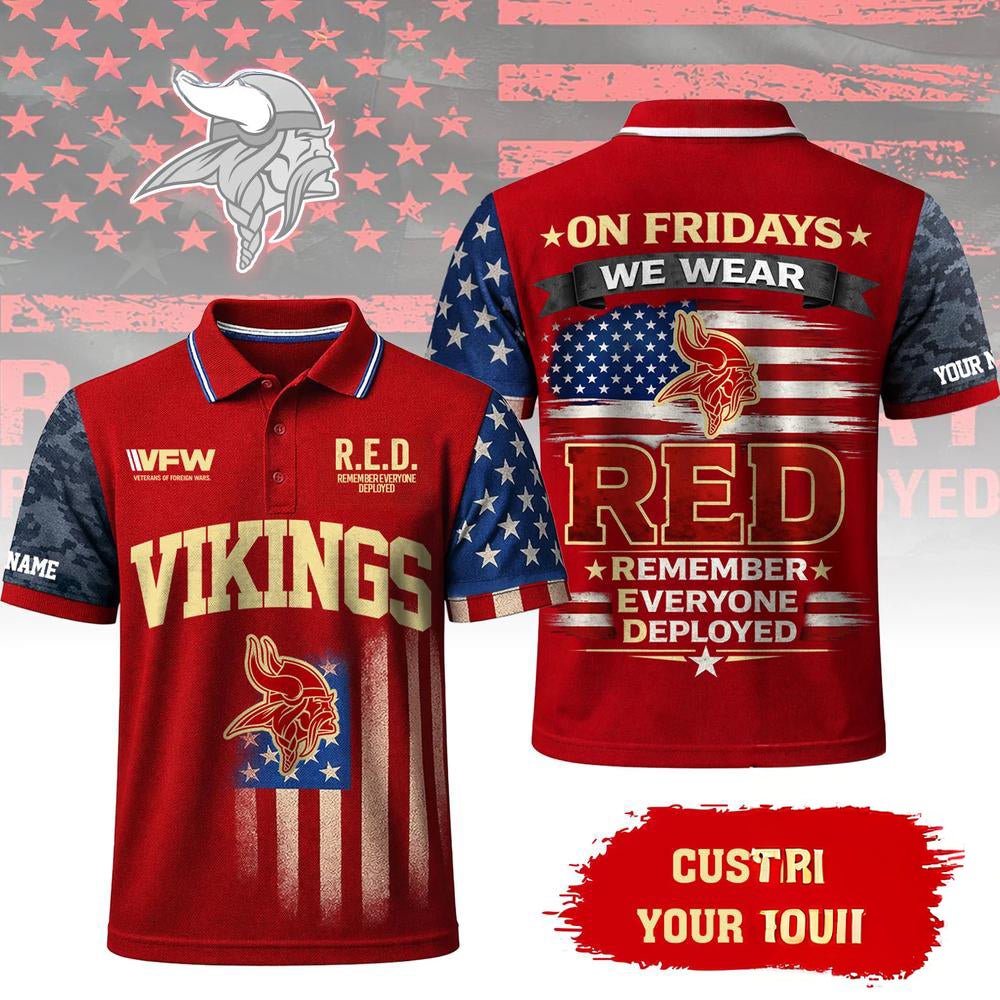 Minnesota Vikings 2026 NFL Red Friday Limited Edition Polo Shirt