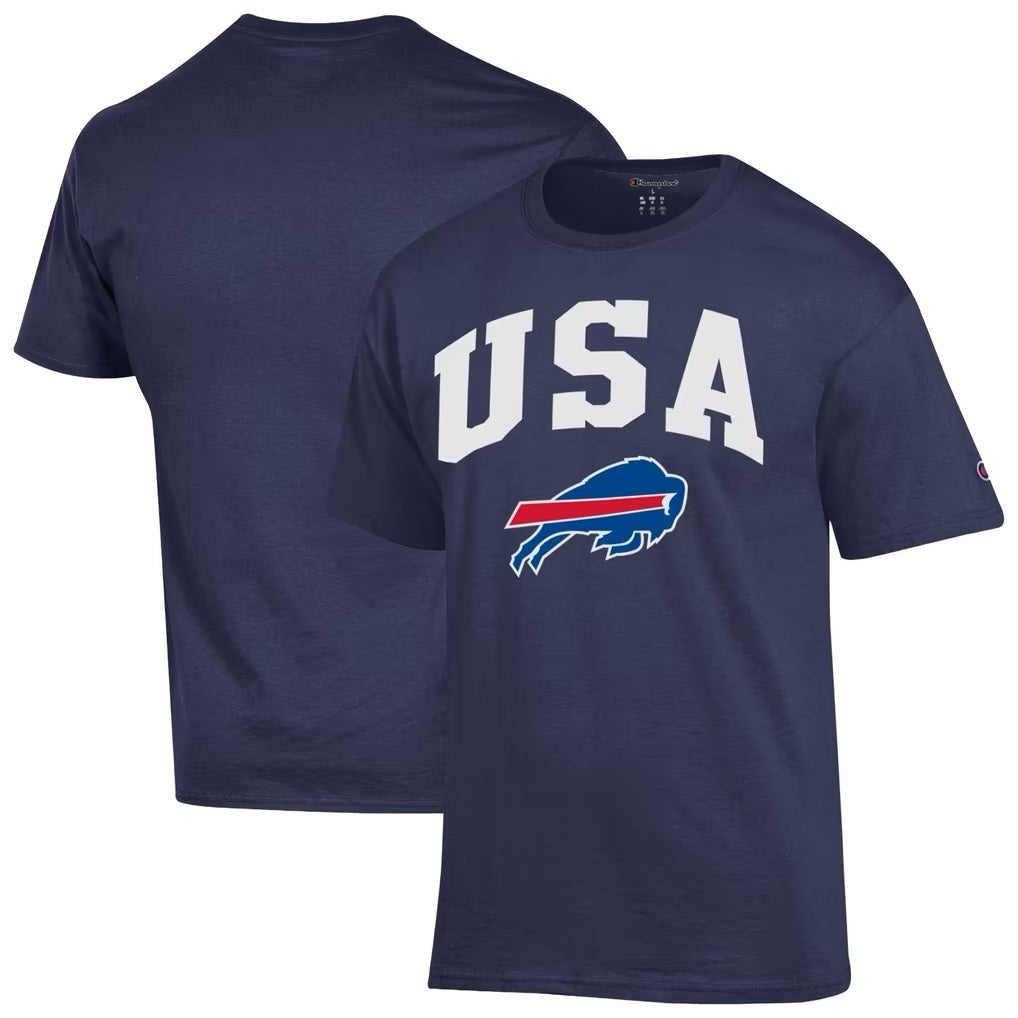 Men's Champion Navy Buffalo Bills Americana Graphic T-Shirt for Fans