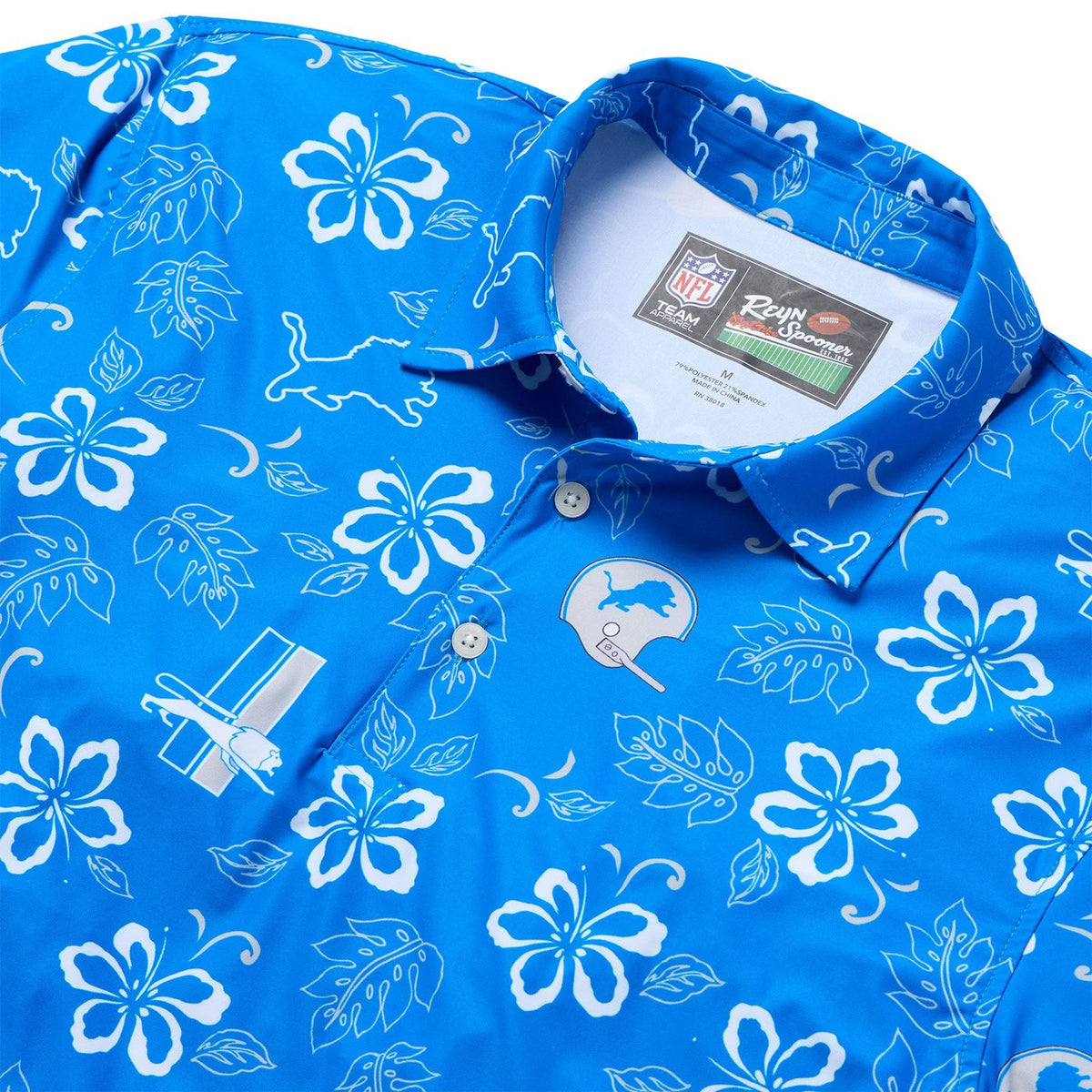 DETROIT LIONS THROWBACK PERFORMANCE POLO