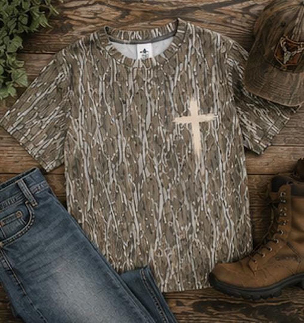 Mossy Oak Shirt –Jesus Is King Camo Graphic Tee – Unisex Adult/Youth/Toddler