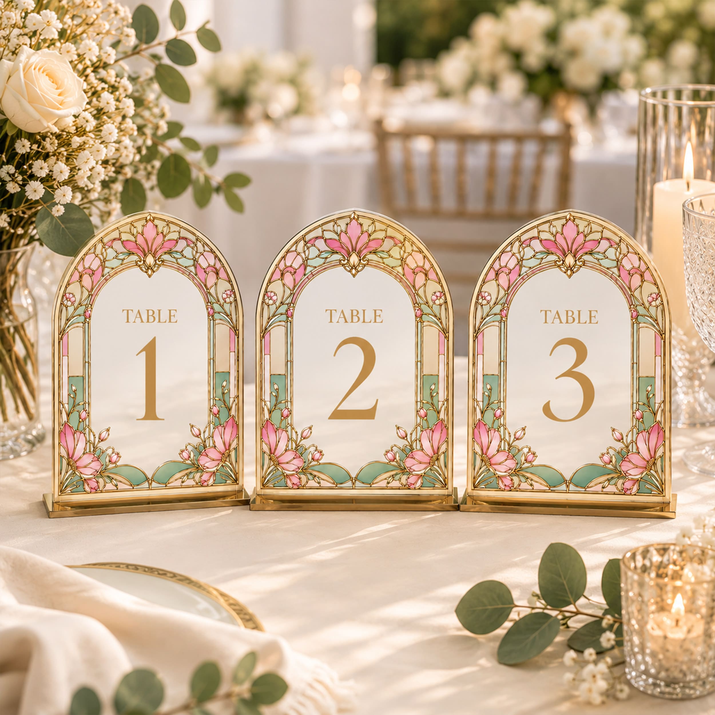 Personalized Casa Lily Wedding Table Numbers, Frosted Acrylic Wedding Table Sign