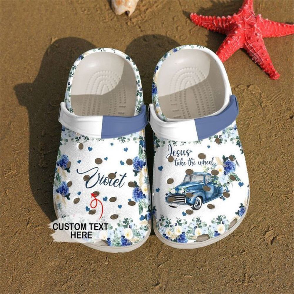 God Personalized Jesus Takes The Wheel Crocs Classic Clogs Shoes