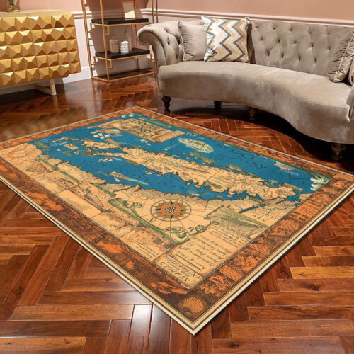 A Map Of Long Island Area Rectangle Rug Home Decor