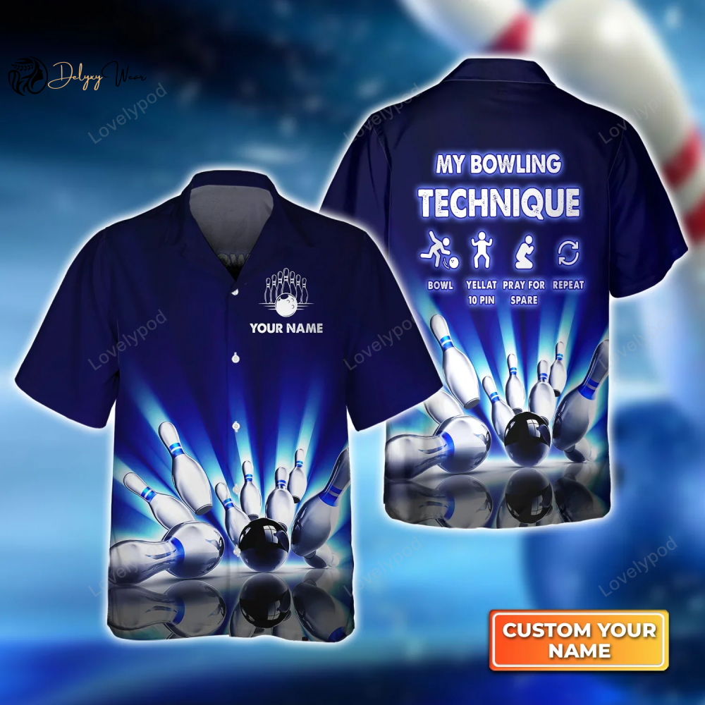 Bowling Techinque Neonlights Bowling hawaiian shirt, Bowling Hawaiian Shirt For Men, Women, Bowling Team shirt