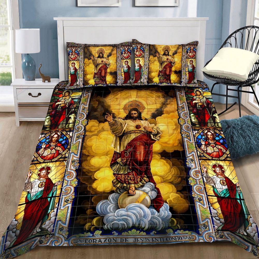 Divine Comfort: Christian Jesus Bedding Set HV – Embrace Faithful Slumber