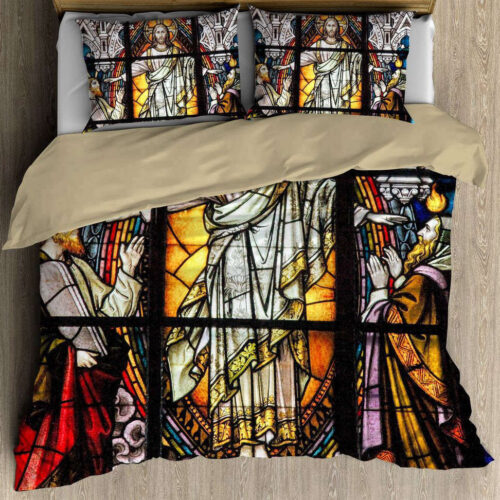 Christian Jesus Gotic Art Bedding Set: Stylish All Over Print for Divine Comfort