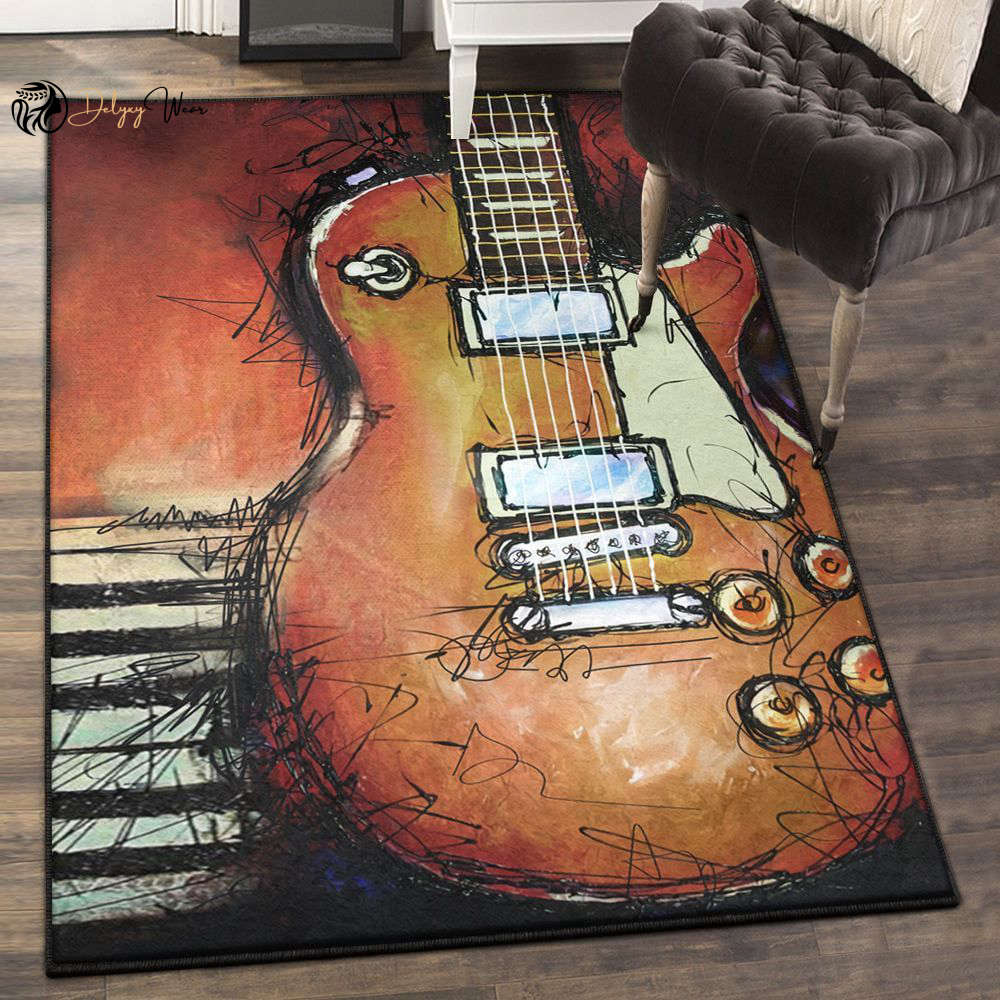 Classical Guitar Bedroom Rugs A Guitar Area Rectangle Rugs Carpet Living Room Bedroom