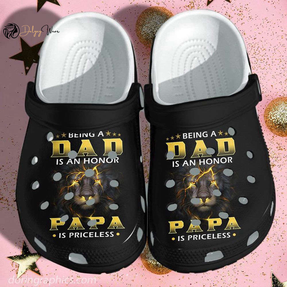 Croc Shoe – Clog Shoe Black Lion Father Black King Shoes Dad Honor Papa Priceless Croc Jesus