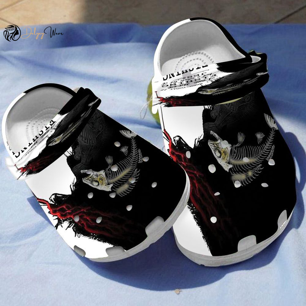 Croc Shoe – Clog Shoe Fishing Jesus Cross For Fishing Lover Christian For Dad Father’s
