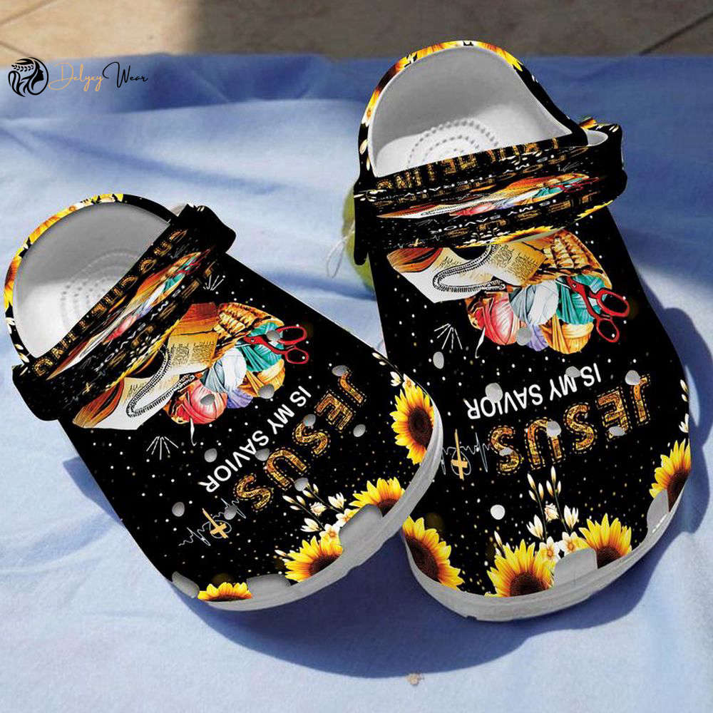 Croc Shoe – Clog Shoe Jesus God Cross Christian Crocheting Is My Therapy Book Jesus Is