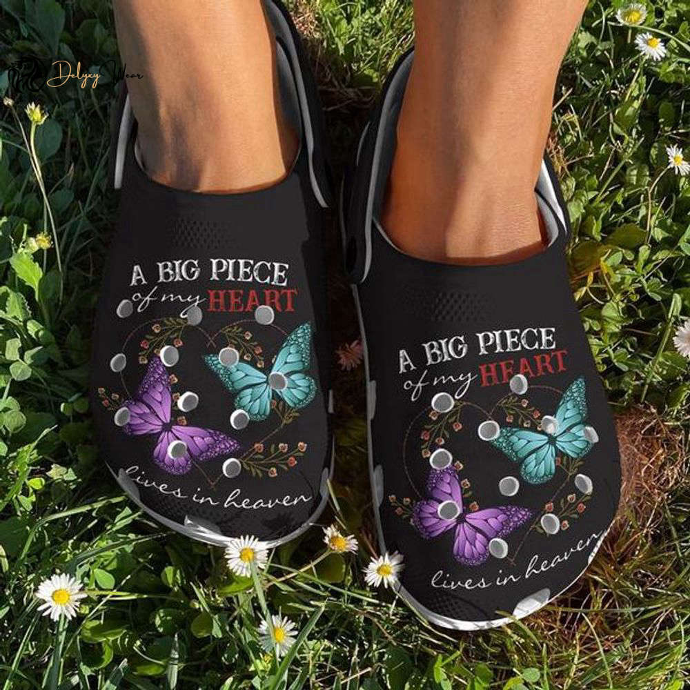 Croc Shoe – Clog Shoe Piece Of Heart Butterflies Croc Shoes For Women Lives In Heaven Shoes Jesus