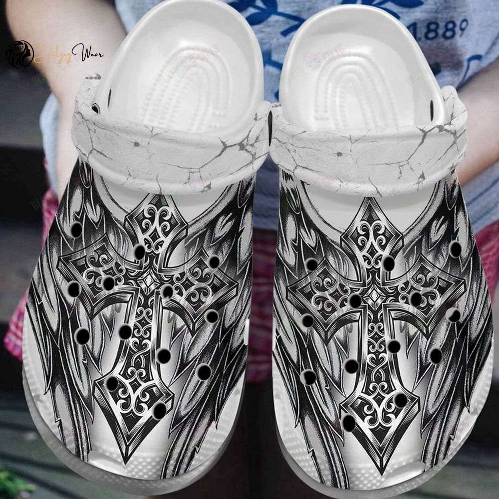 Croc Shoes – Clog Shoes Cross Black White Christian Jesus 3d All Over For God Lovers