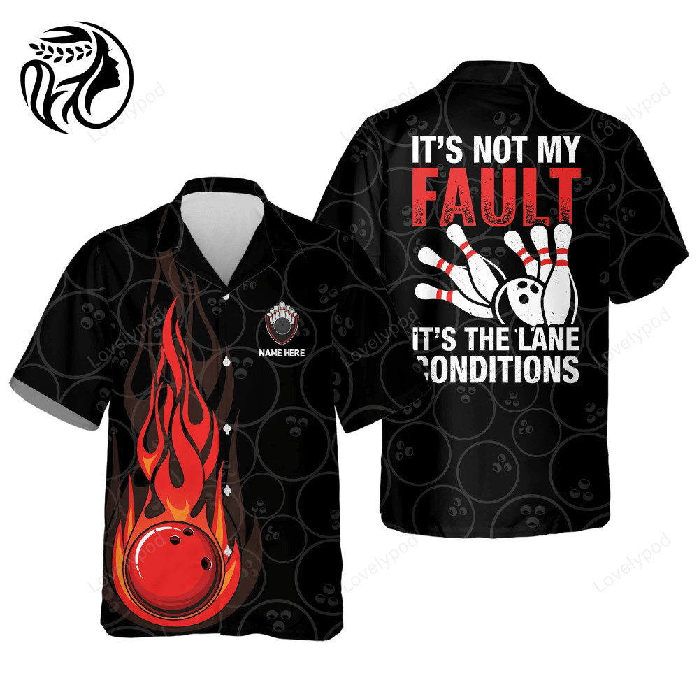 Custom Flame With Name Hawaiian Bowling Shirts, Bowling This is how i roll