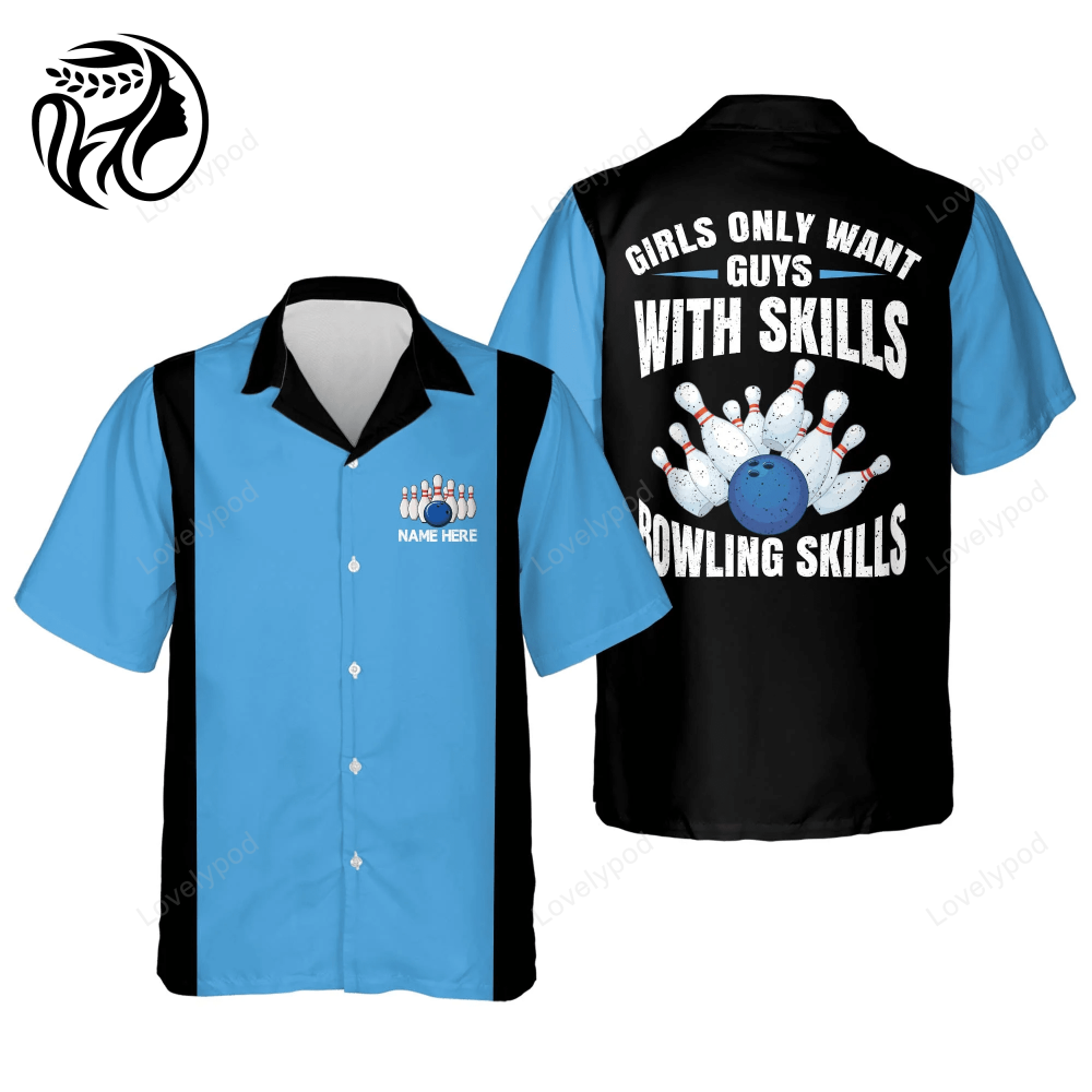 Custom Retro Vintage Hawaiian Bowling Shirts For Men