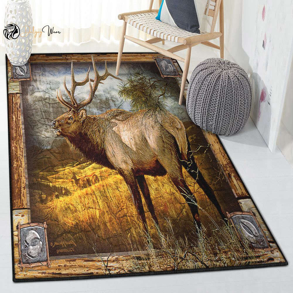 Deer & Deer Hunting A Forest Deer Area Rectangle Rugs Carpet Living Room Bedroom