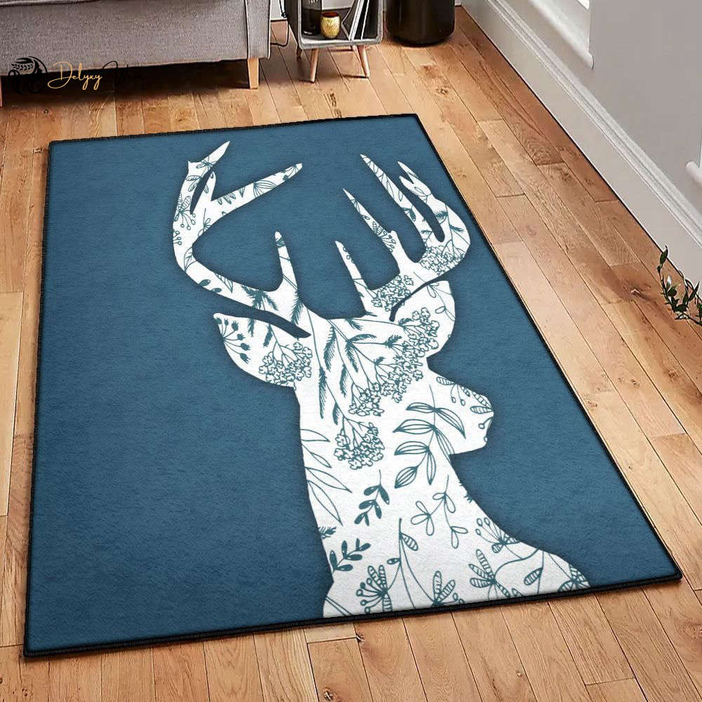 Deer & Deer Hunting Cool Rugs A Blue Deer Hunting Area Rectangle Rugs Carpet Living Room Bedroom