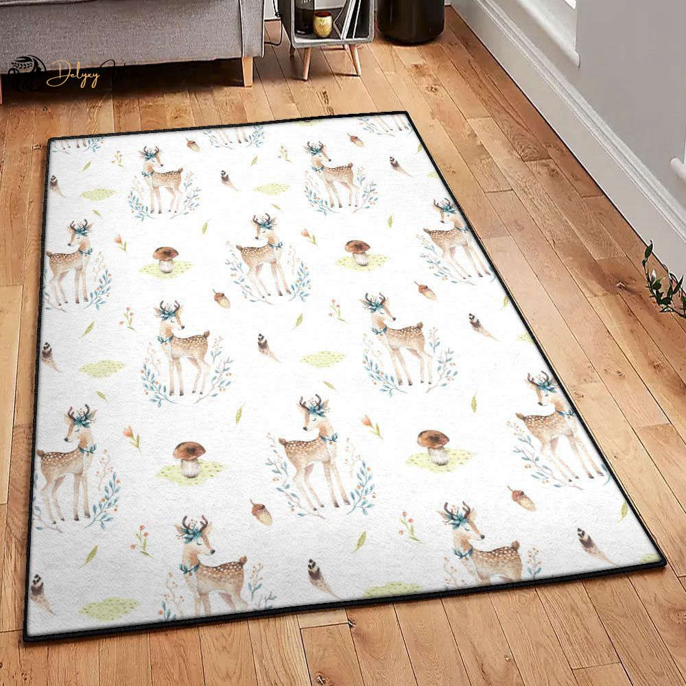 Deer Hunting Season Non Shedding A Cute Deer Area Rectangle Rugs Carpet Living Room Bedroom