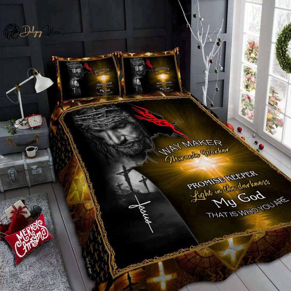 Divine Jesus Christ Quilt Bedding Set – Miracle Worker & Promise Keeper UXGO35BD