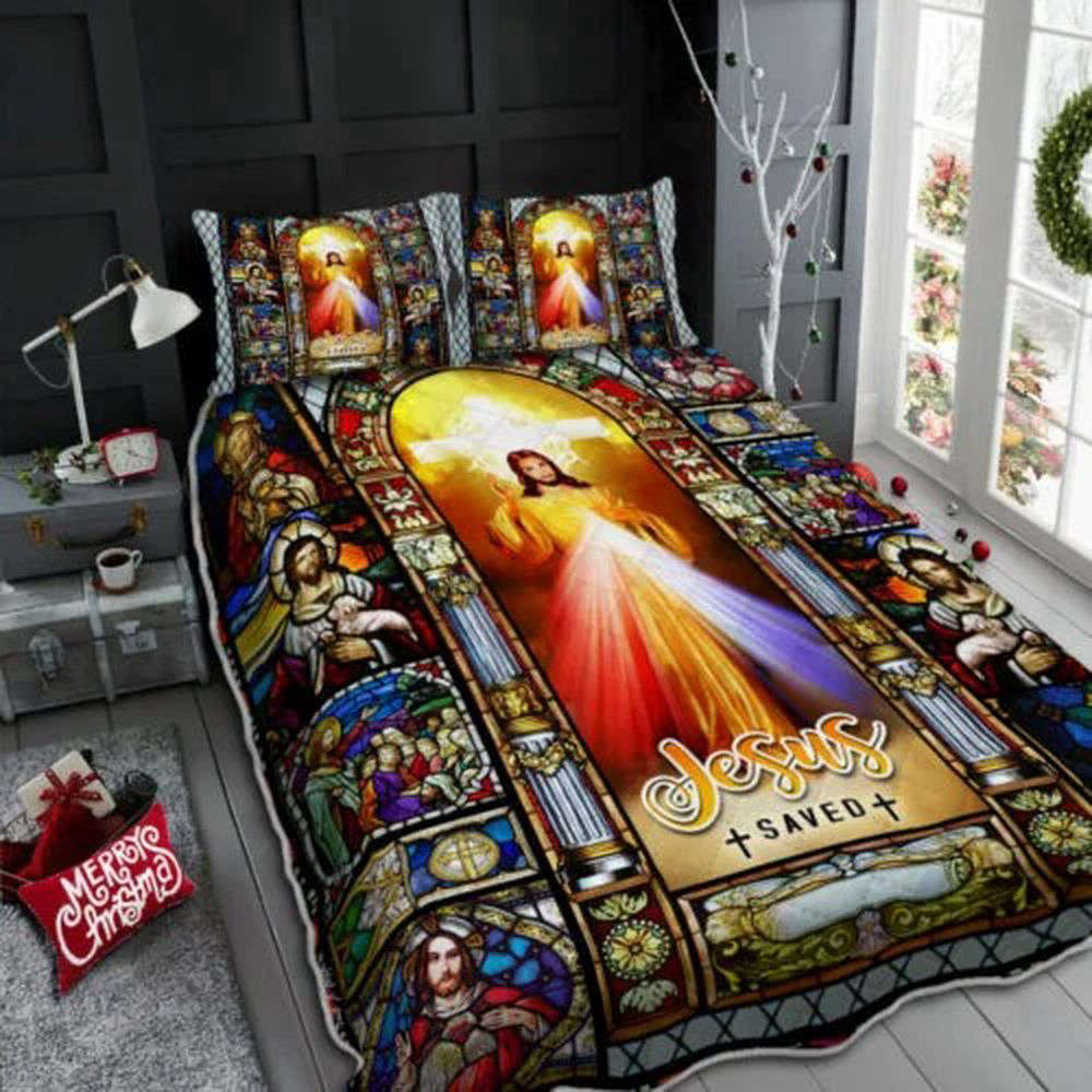 Divine Mercy Quilt Bedding Set – Jesus-Inspired Design UXGO39BD Divine Mercy Quilt Bedding Set – Jesus-Inspired Design UXGO39BD