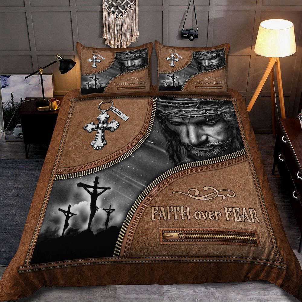 Embrace Faith with Jesus Bedding Set – Pi08012102: Defeat Fear & Sleep Peacefully