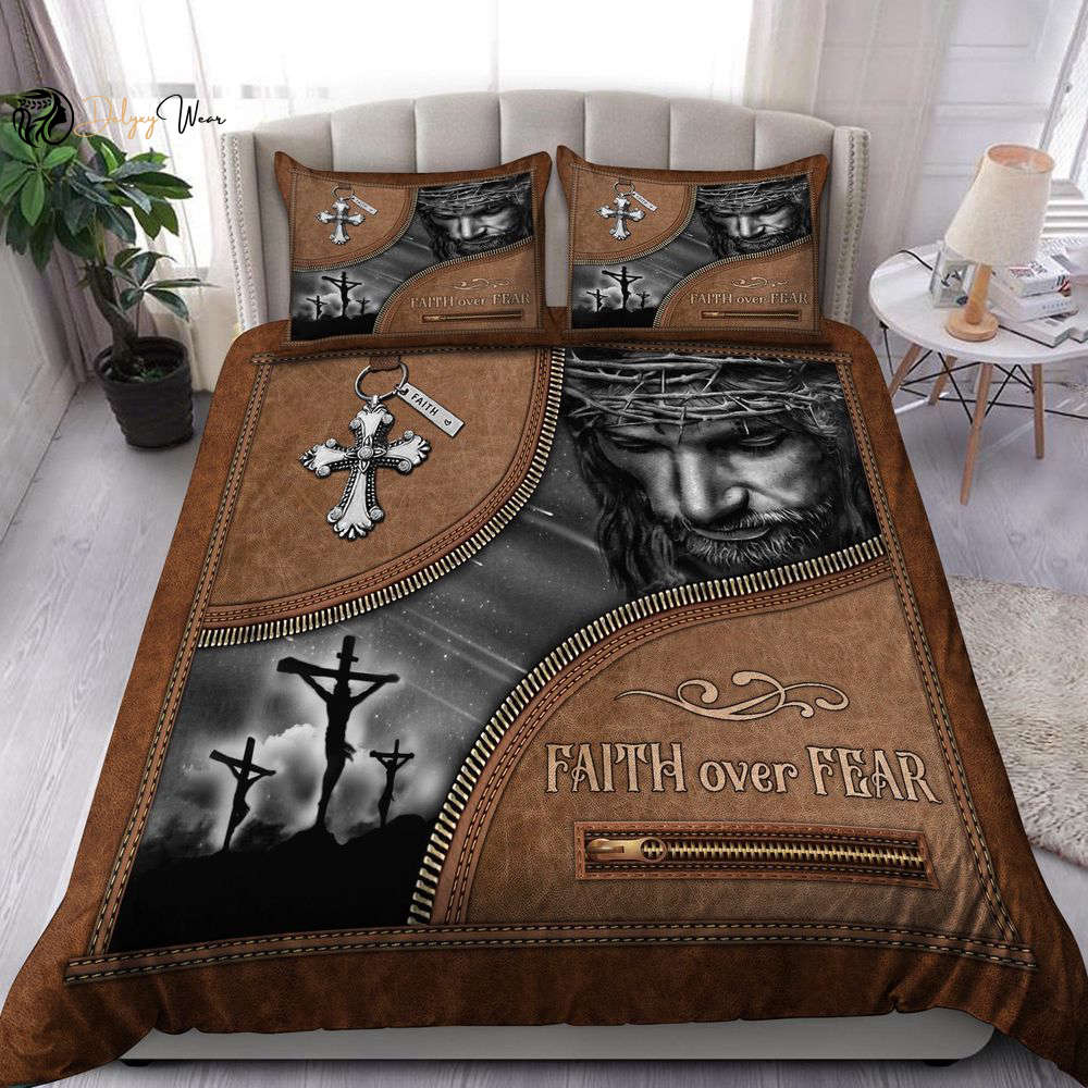 Embrace Faith with Jesus Bedding Set - Pi08012102: Defeat Fear & Sleep Peacefully