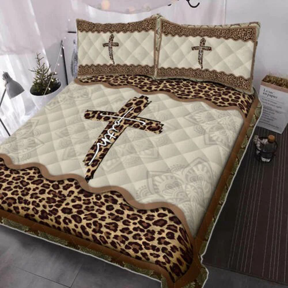 Faith Jesus Leopard Quilt Bedding Set: Embrace Comfort & Style with Our Jesus Bed Set Faith Jesus Leopard Quilt Bedding Set: Embrace Comfort & Style with Our Jesus Bed Set
