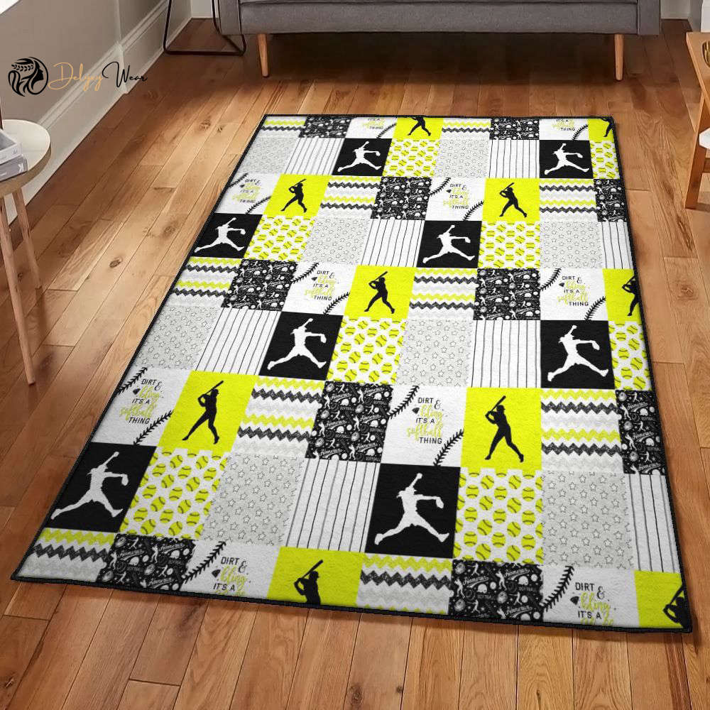 Fastpitch Washable It’S A Softball Thing Area Rectangle Rugs Carpet Living Room Bedroom