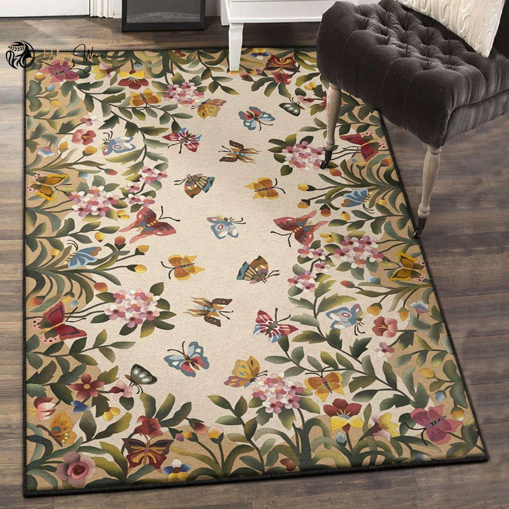 Garden Large A Butterfly Garden Area Rectangle Rugs Carpet Living Room Bedroom