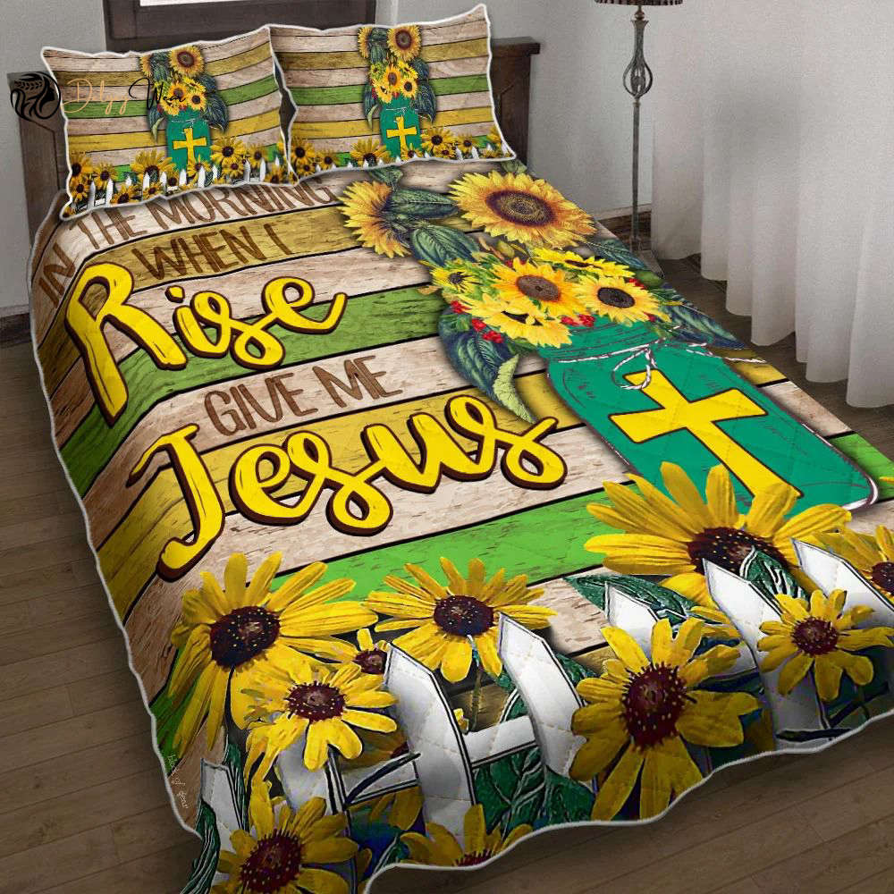 Give Me Jesus Quilt Bedding Set - Start Your Morning with Spiritual Comfort