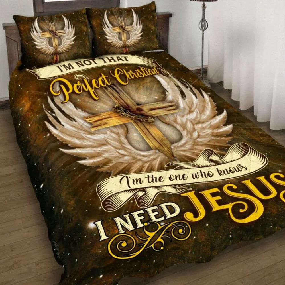 I Need Jesus Quilt Bedding Set: Unique Gift for Spiritual Comfort