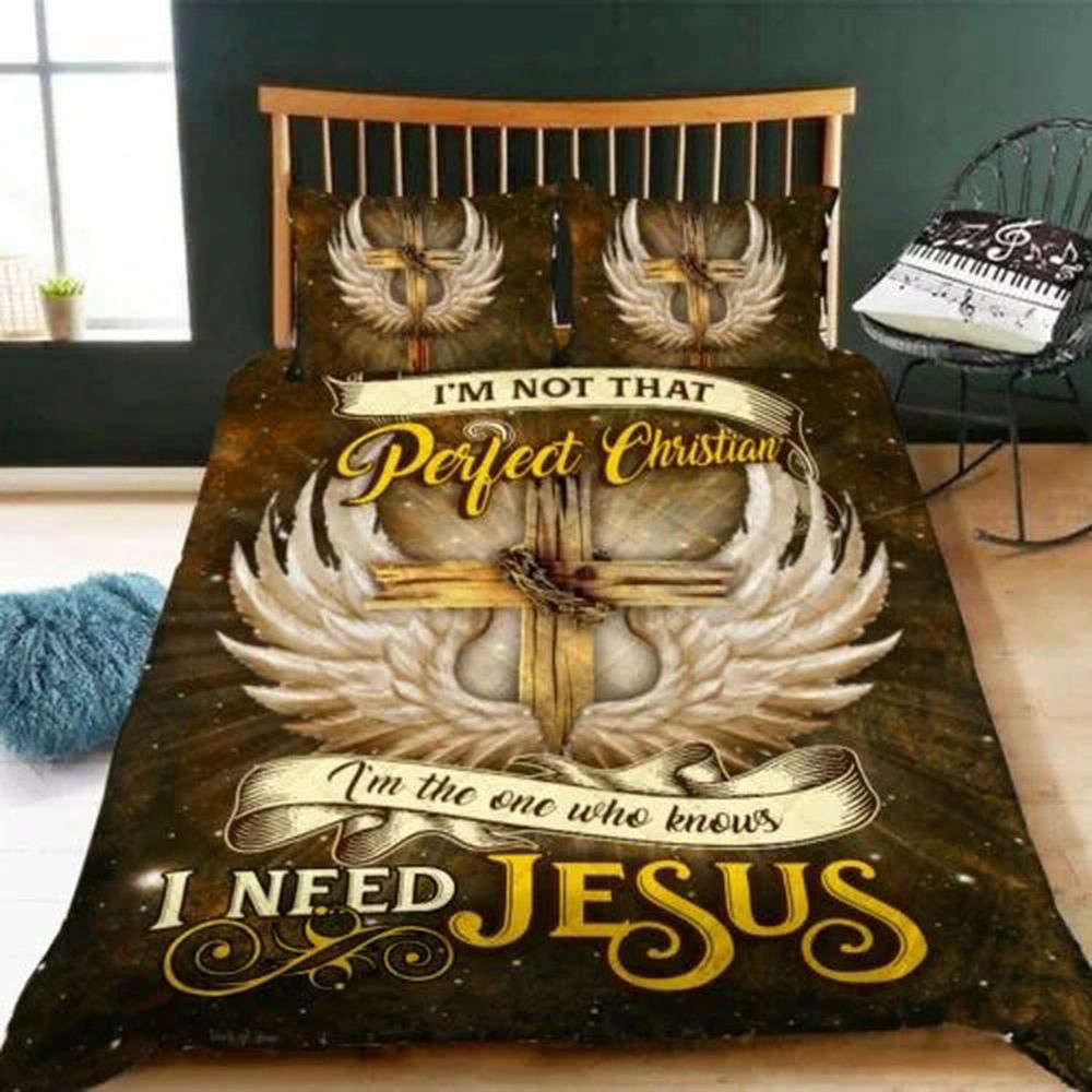 I Need Jesus Quilt Bedding Set: Unique Gift for Spiritual Comfort I Need Jesus Quilt Bedding Set: Unique Gift for Spiritual Comfort