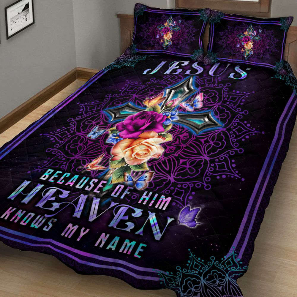 Jesus Because Of Him Quilt Bedding Gift – Heaven Knows My Name Engaging & Heavenly Jesus Because Of Him Quilt Bedding Gift – Heaven Knows My Name Engaging & Heavenly