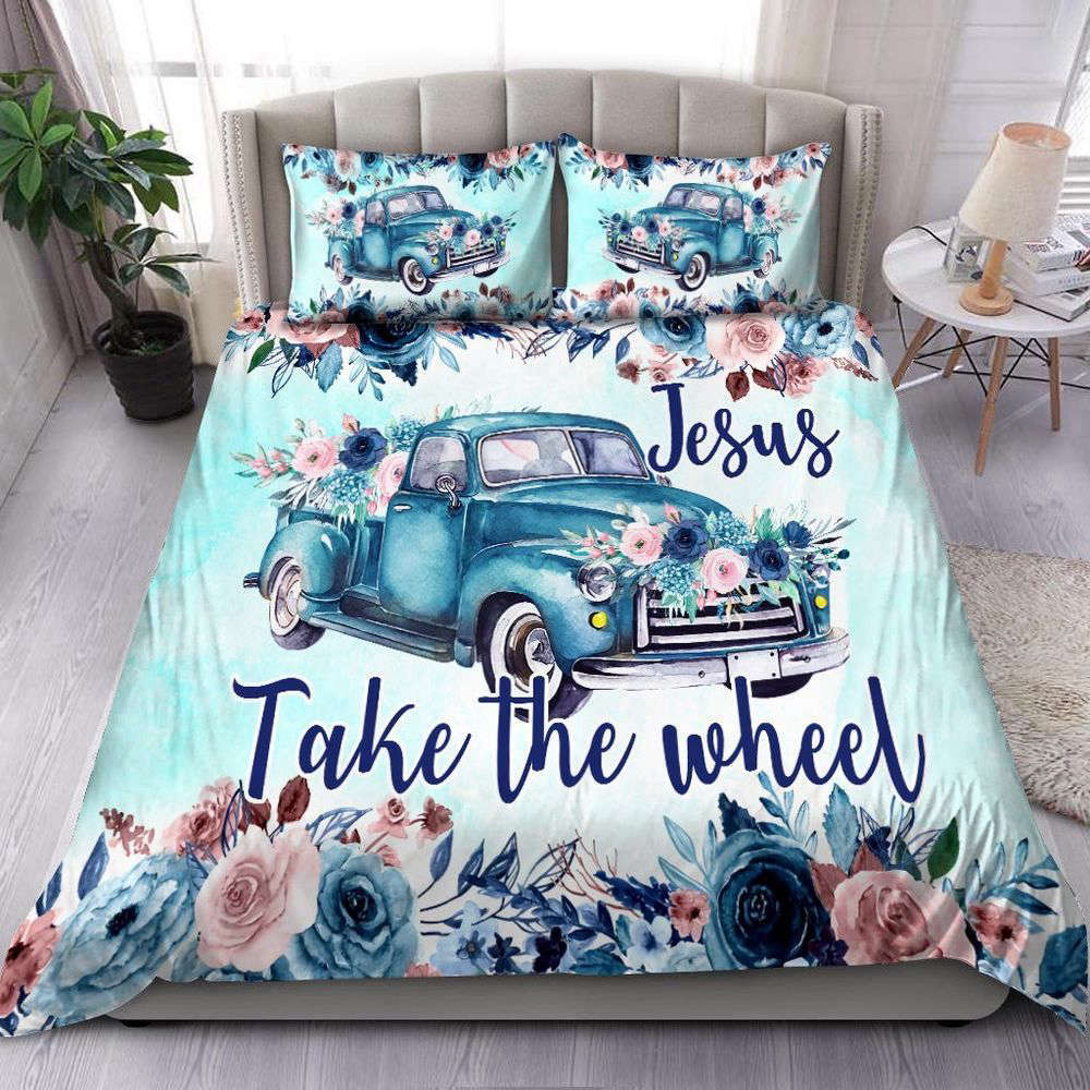 Jesus Christ All Over Printed Bedding Set – Stain Glass Design for a Divine Bedroom Décor