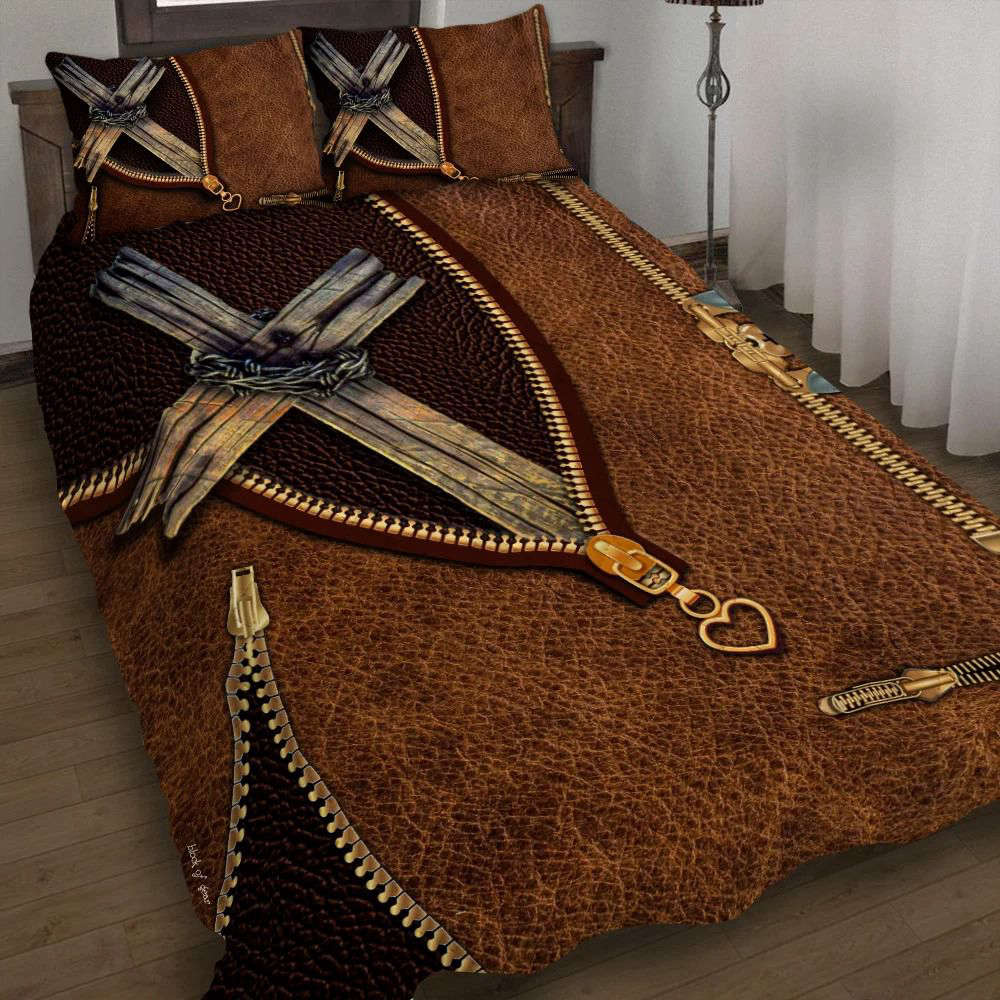 Jesus Christ Zipper 3D Quilt Bedding Set LSNGO04BD – Divine Comfort for Your Bed