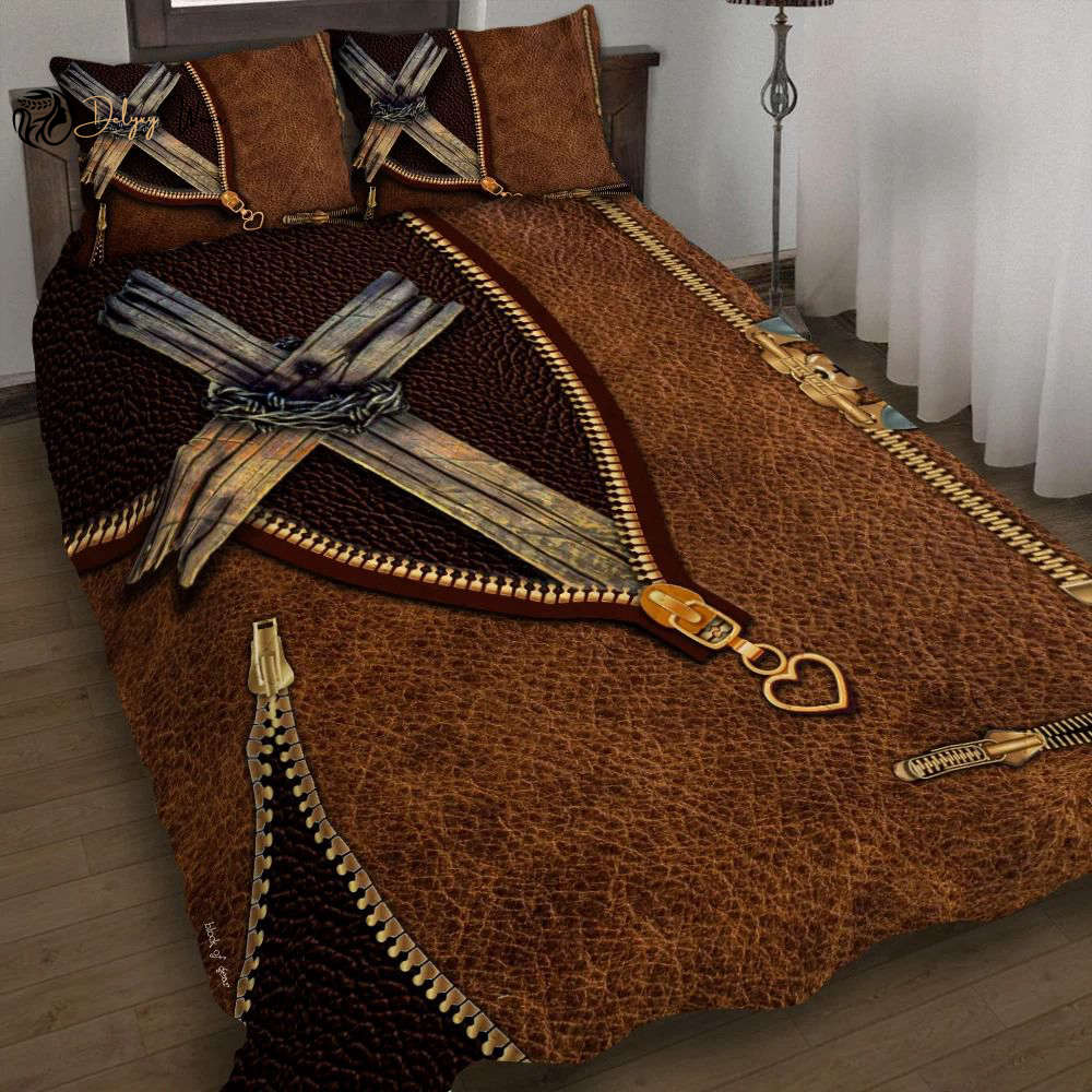 Jesus Christ Zipper 3D Quilt Bedding Set LSNGO04BD – Divine Comfort for Your Bed