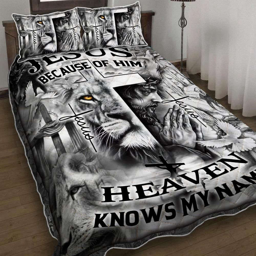 Jesus Heaven Knows My Name Quilt Bedding Set – Engaging & Divine