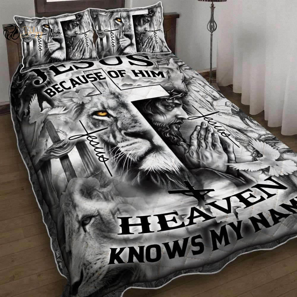 Jesus Heaven Knows My Name Quilt Bedding Set – Engaging & Divine