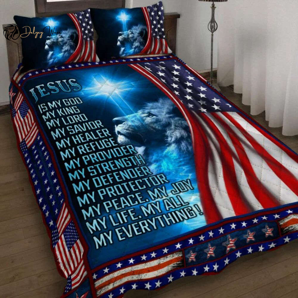 Jesus Is My God Lion Christian Quilt Bedding Set: Faithful Gift