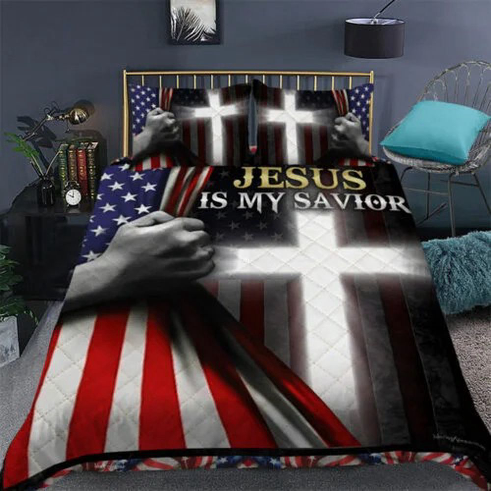 Jesus Is My Savior Quilt Bedding Set – Embrace Heavenly Comfort Jesus Is My Savior Quilt Bedding Set – Embrace Heavenly Comfort