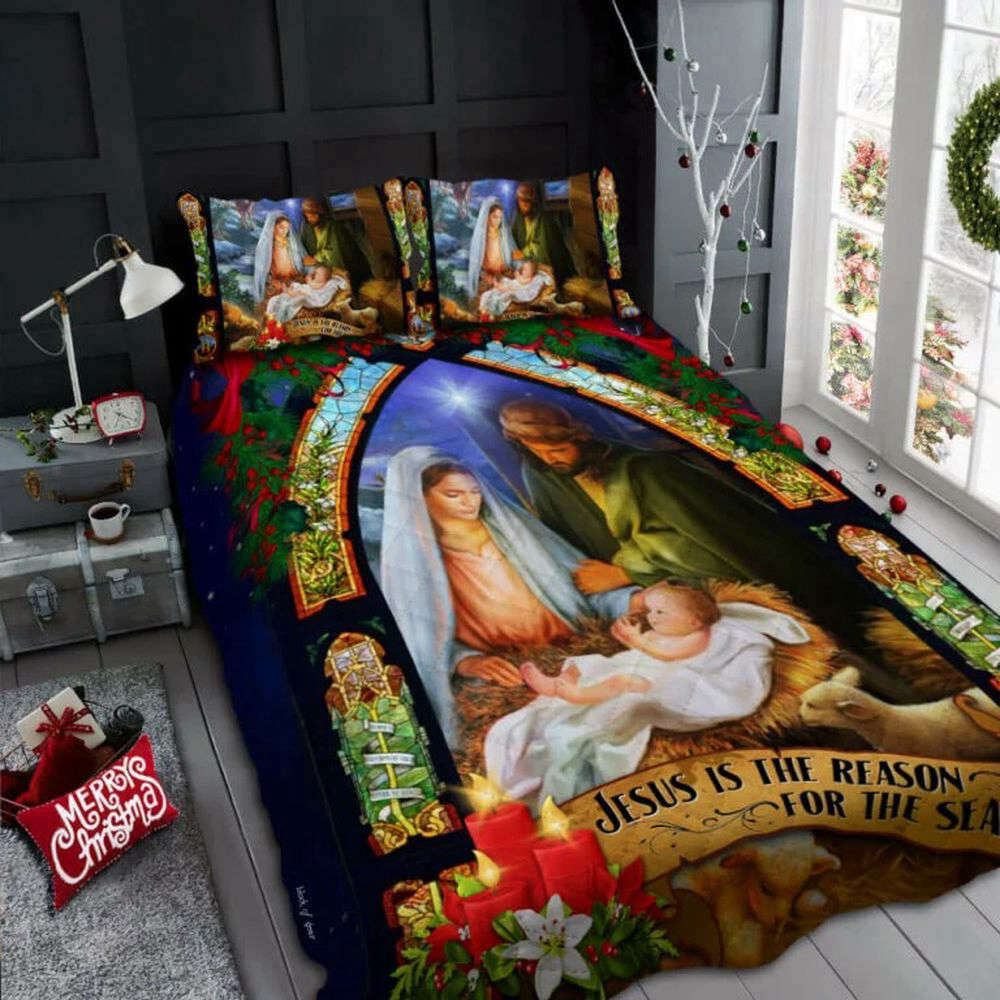 Jesus Is the Reason Quilt Bedding Set: Celebrate the Season with Faith