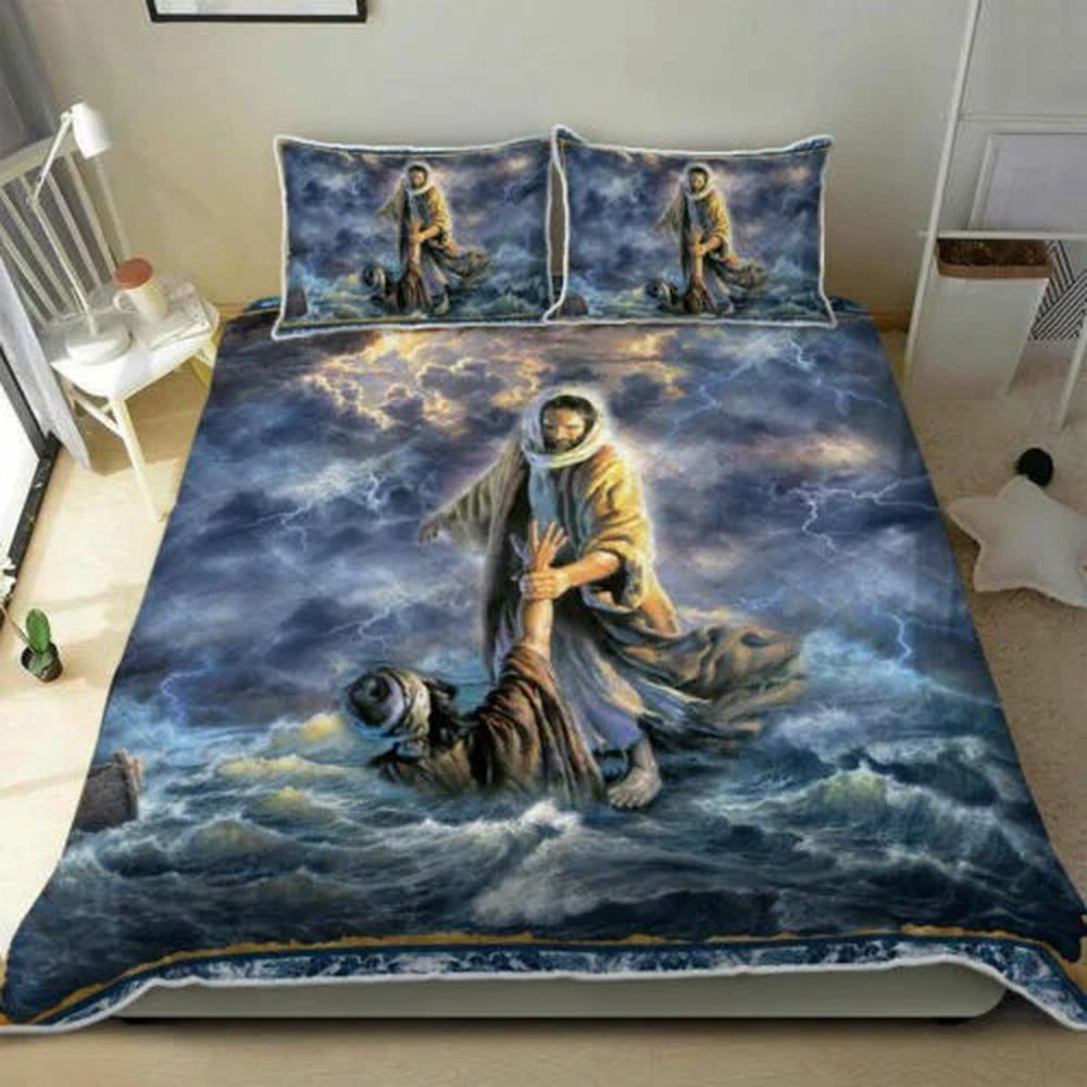 Jesus My Savior Quilt Bedding Set: Embrace Divine Comfort Jesus My Savior Quilt Bedding Set: Embrace Divine Comfort