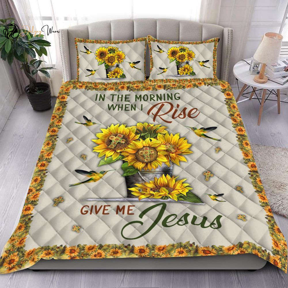 Jesus Quilt Bedding Set – In the Morning When I Rise Give Me Jesus – TA