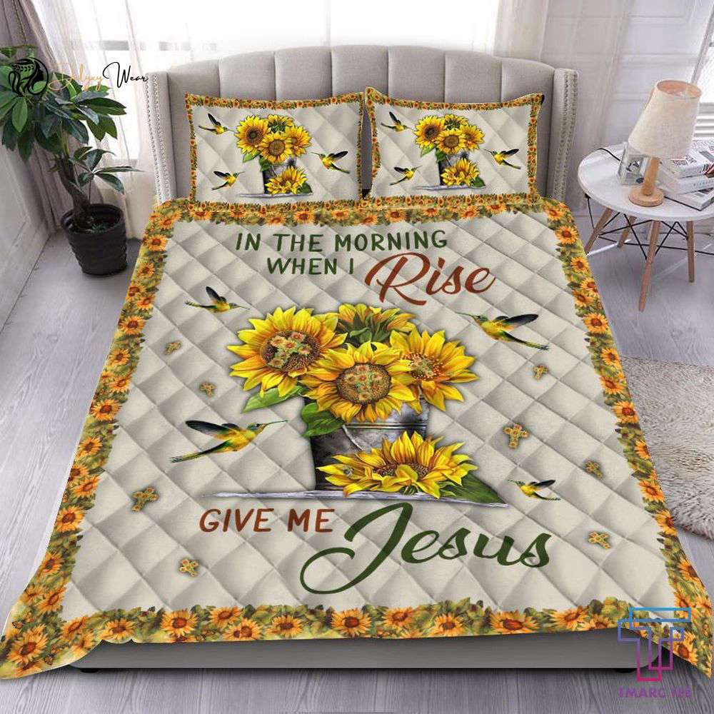 Jesus Quilt Bedding Set: Tmarc Tee In The Morning – Find Comfort & Faith