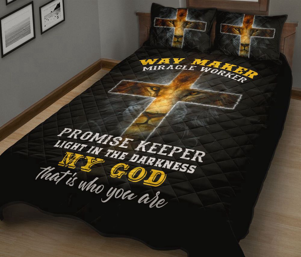 Jesus Quilt Bedding Set – Way Maker Miracle Worker Promise Keeper – Enhance Your Sleep Jesus Quilt Bedding Set – Way Maker Miracle Worker Promise Keeper – Enhance Your Sleep