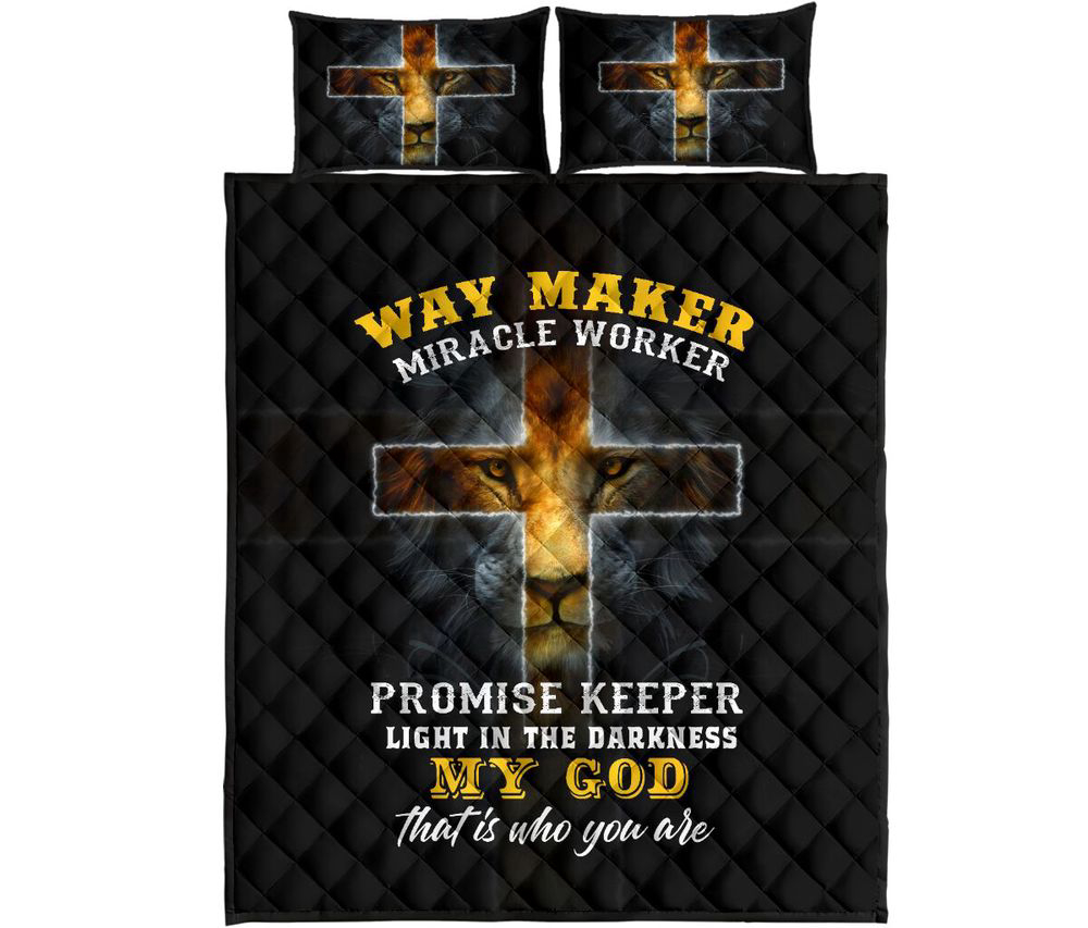 Jesus Quilt Bedding Set – Way Maker Miracle Worker Promise Keeper – Enhance Your Sleep Jesus Quilt Bedding Set – Way Maker Miracle Worker Promise Keeper – Enhance Your Sleep