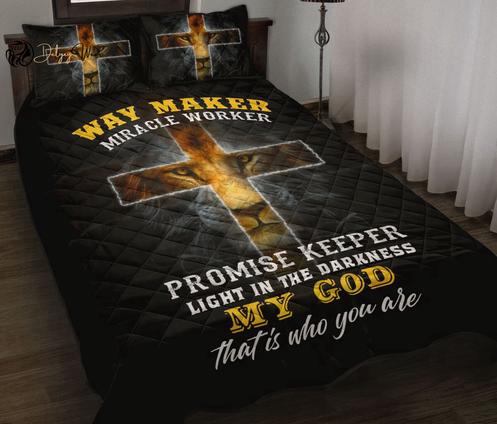 Jesus Quilt Bedding Set – Way Maker Miracle Worker Promise Keeper – Enhance Your Sleep Jesus Quilt Bedding Set – Way Maker Miracle Worker Promise Keeper – Enhance Your Sleep